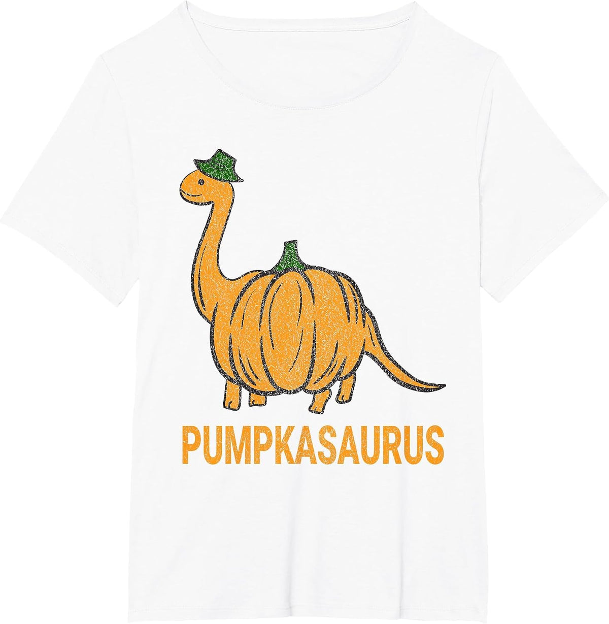 Pumpkasaurus Pumpkin Dinosaur Funny Dino Halloween T-Shirt - White