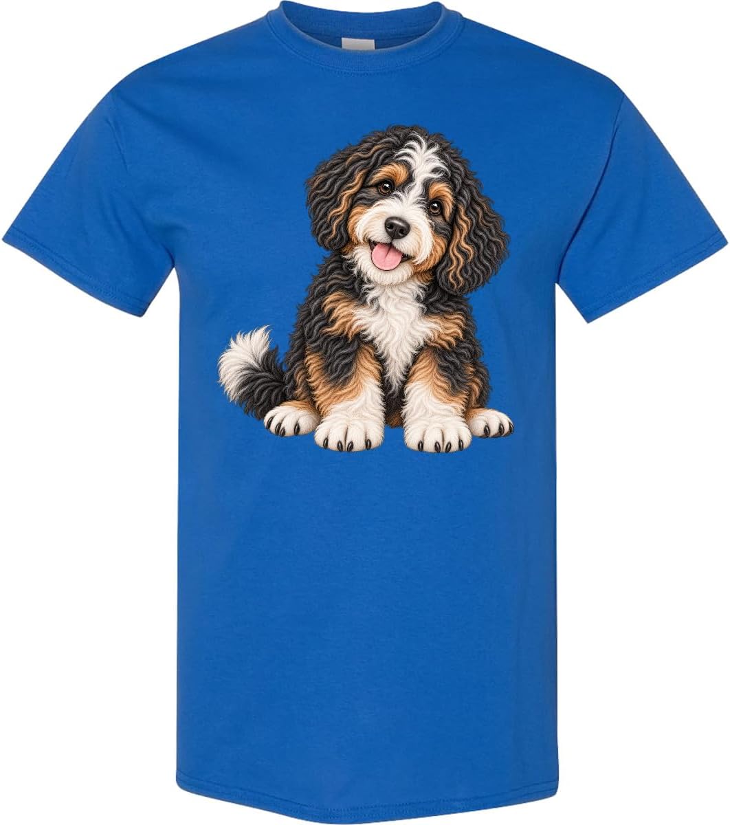 inktastic Bernedoodle Puppy Adult T-Shirt - Royal Blue