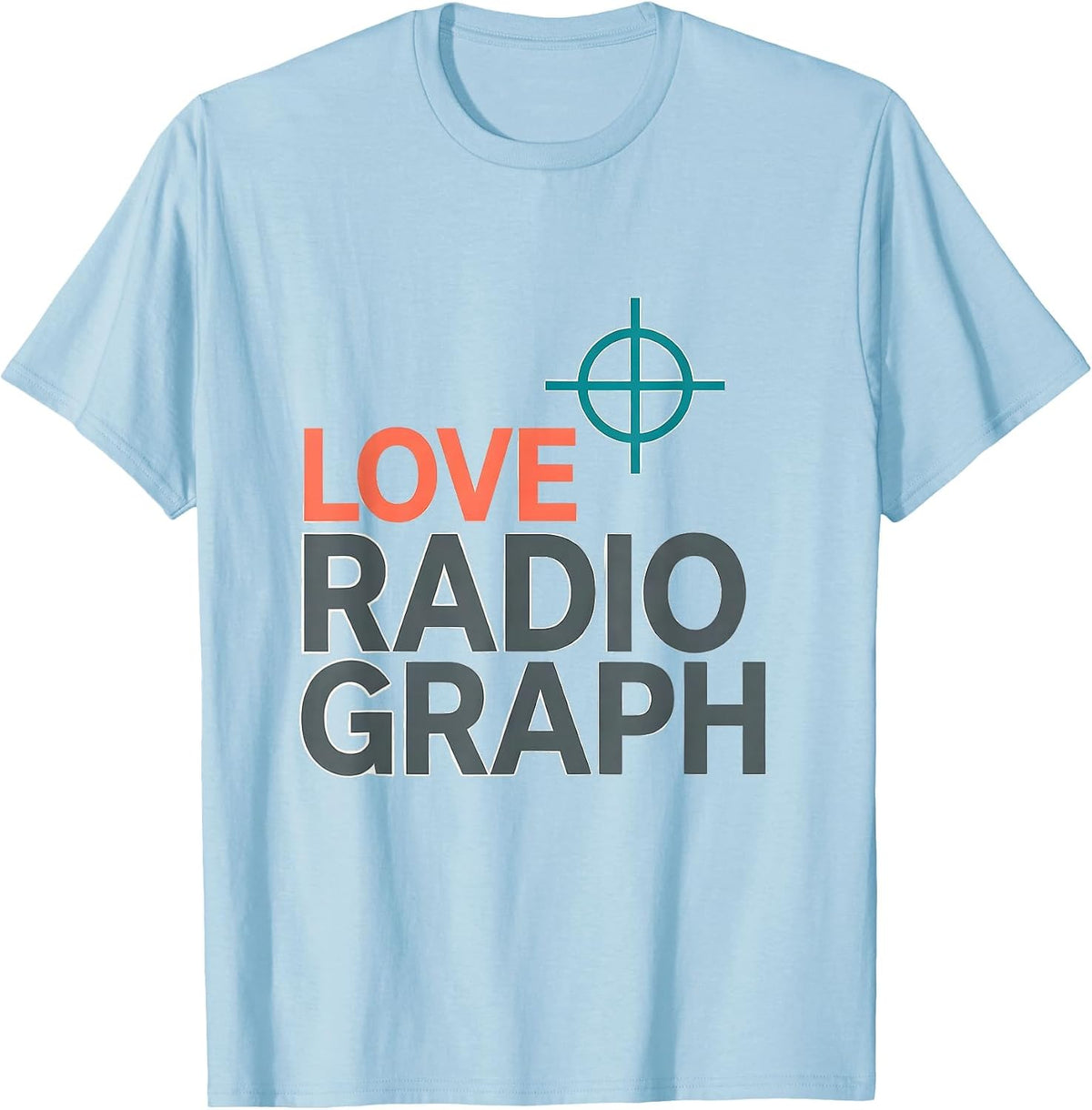 Men's Love Radiograph Funny Radiology Tech Valentine Skeleton T-Shirt - Baby Blue