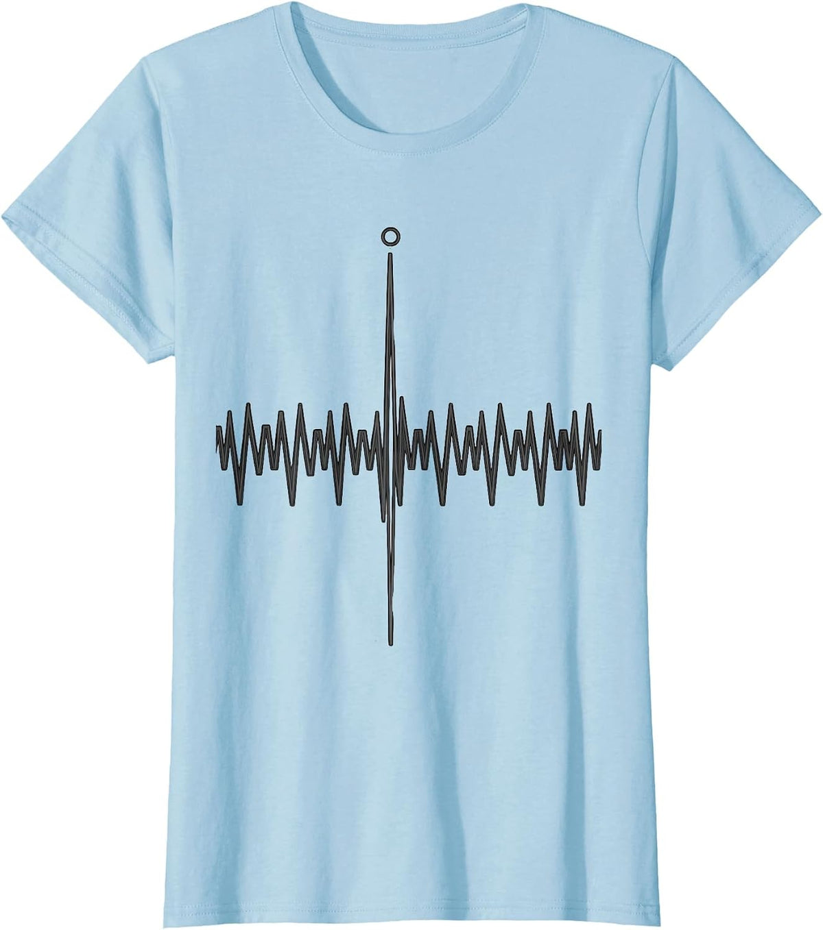 Women's Stepped Pulse Line Occupation Humor EKG Design T-Shirt - Baby Blue