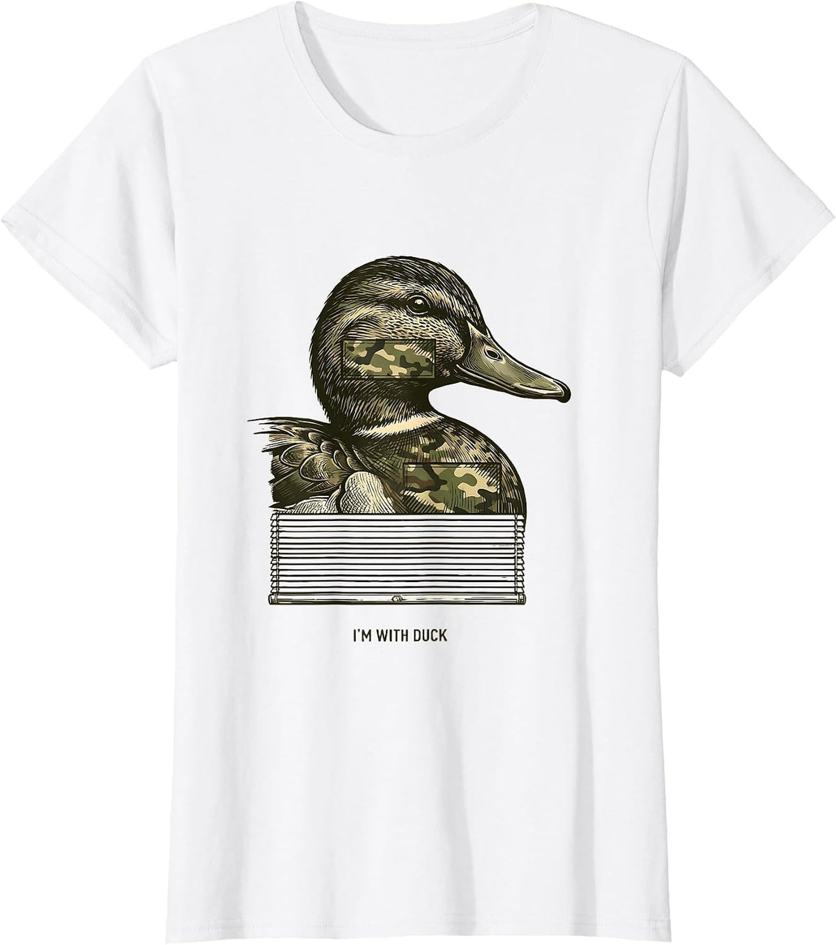 I'm With Duck Funny Duck Camo Outdoor Hunting Gift T-Shirt - White