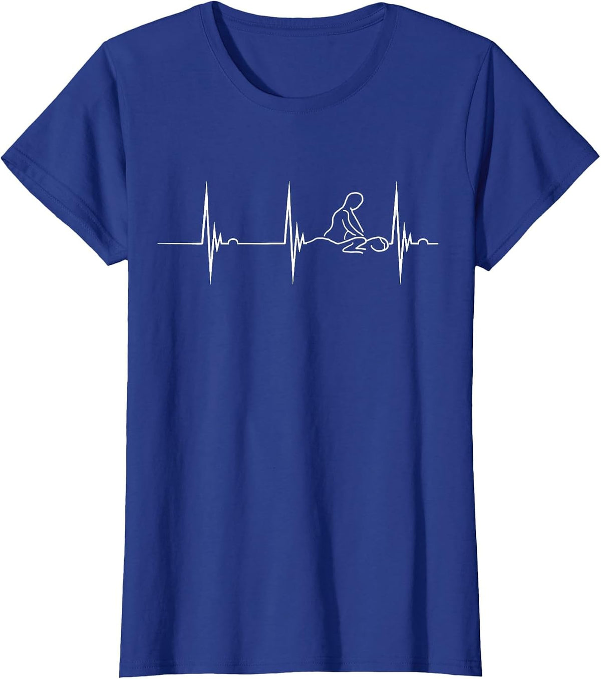 Massage Therapist Heartbeat EKG Pulse Massage Therapy T-Shirt - Royal Blue