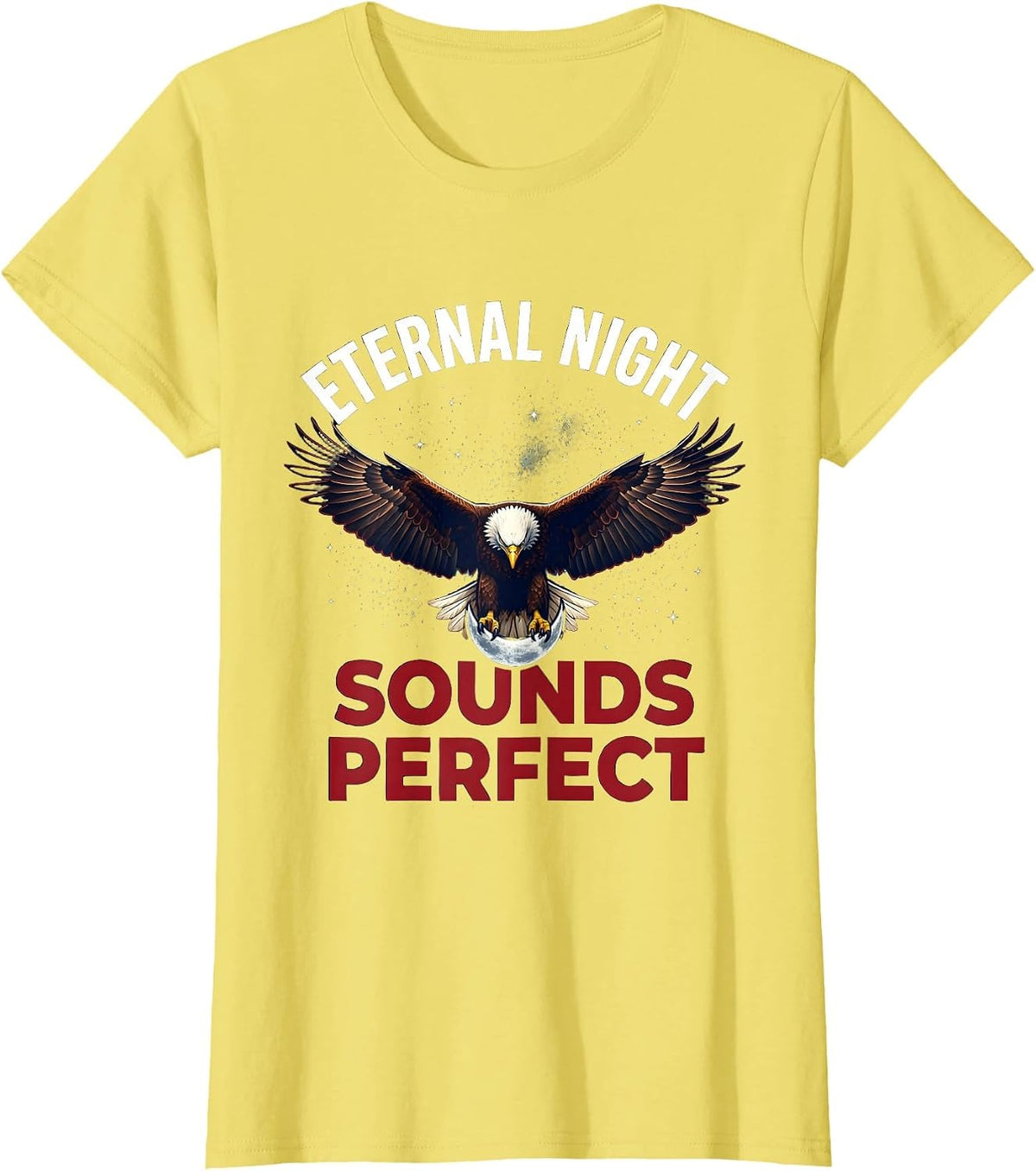 Eternal Night Sounds Perfect Goth Design T-Shirt - Lemon Yellow