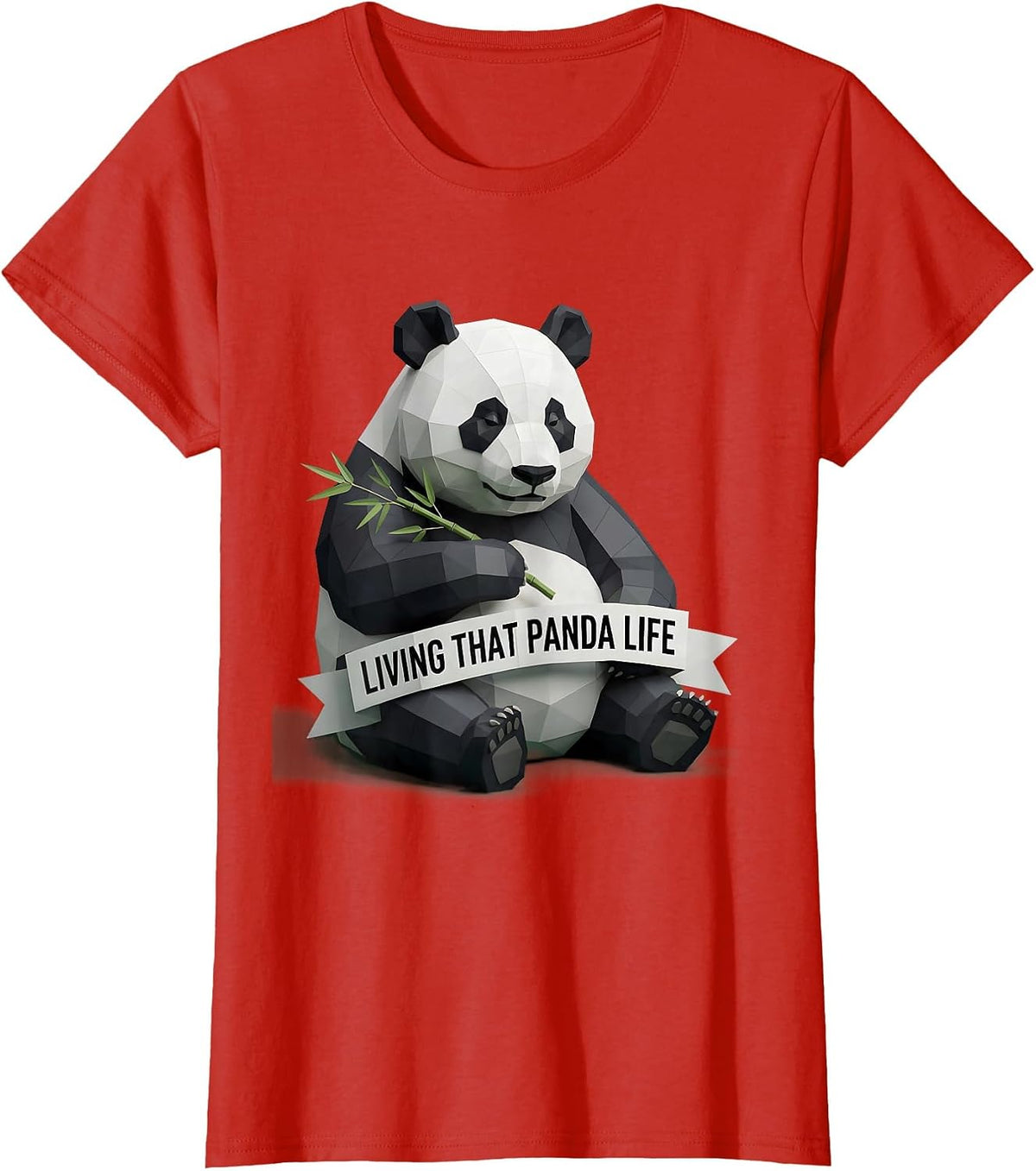 Living That Panda Life Cute Panda Design T-Shirt - Red