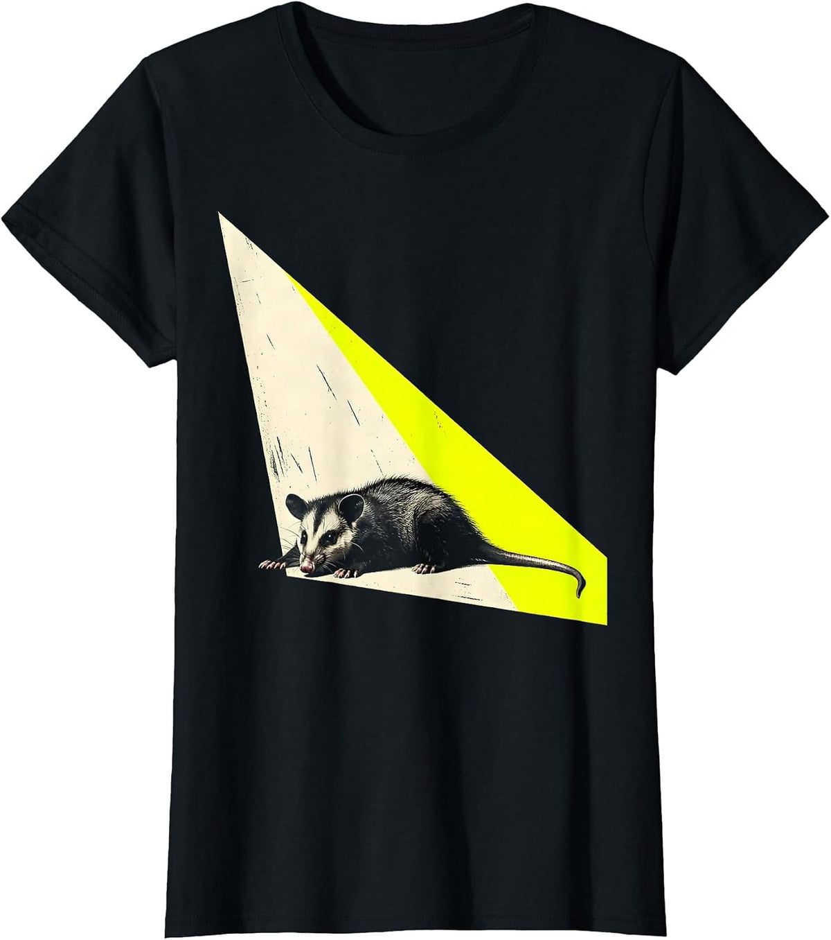 Inverted Opossum Deadpan Meme Humor Casual T-Shirt - Black