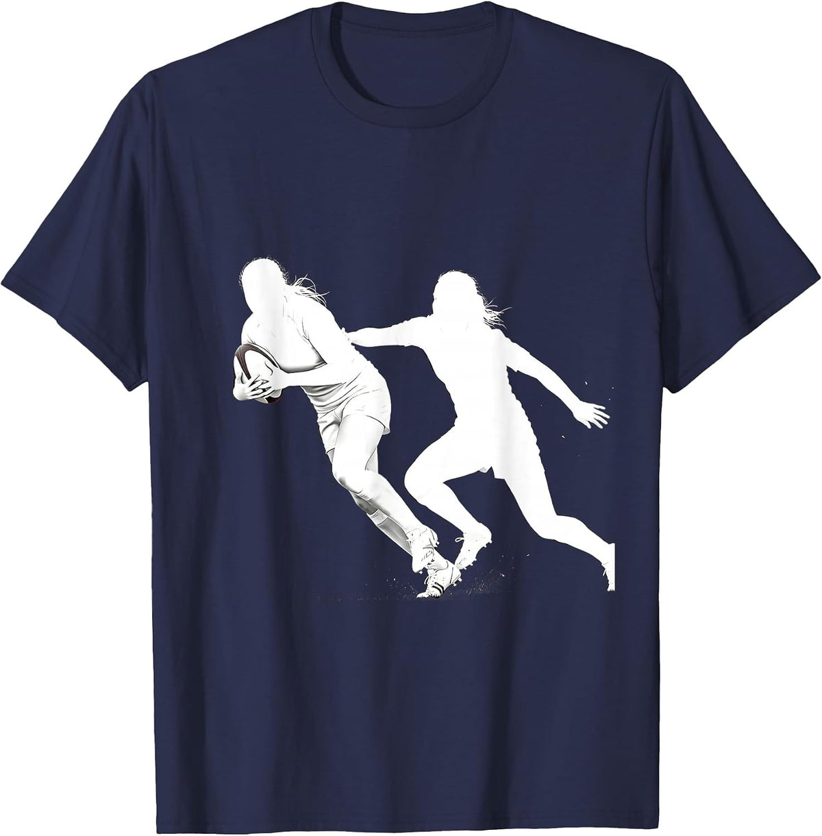 Rugby Side-Step Graphic Tee - Evade and Score T-Shirt - Navy Blue