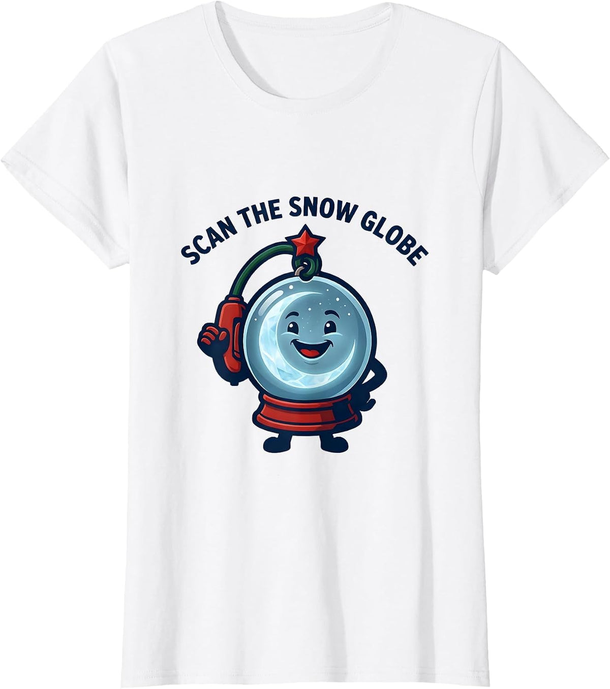 Scan The Snow Globe Funny Sonographer Ultrasound Tech T-Shirt - White