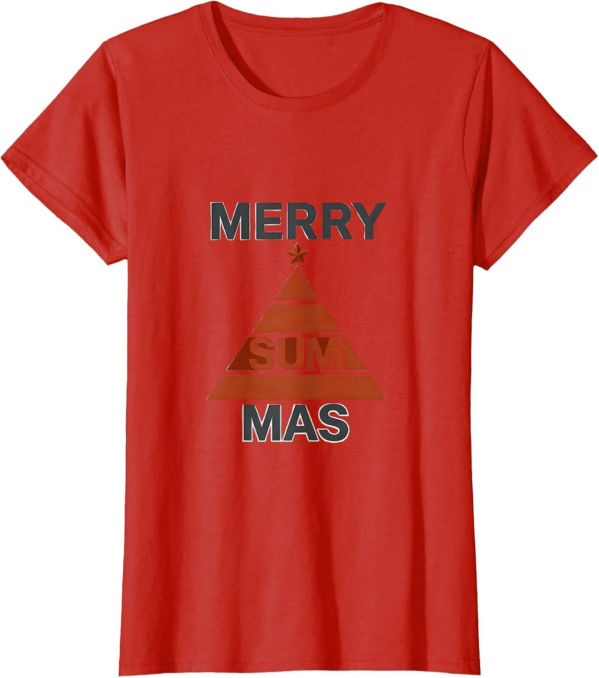 Merry Sum-mas Minimalist Math Teacher Christmas Humor T-Shirt - Red