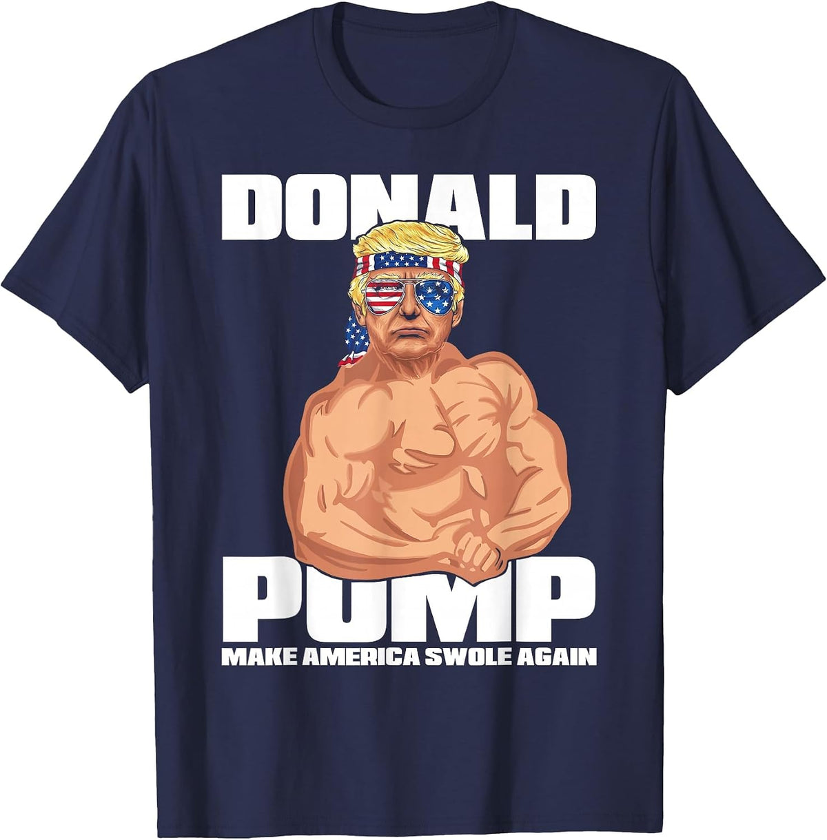 Patriotic Trump Funny July 4th Donald Pump T-Shirt T-Shirt - Navy Blue
