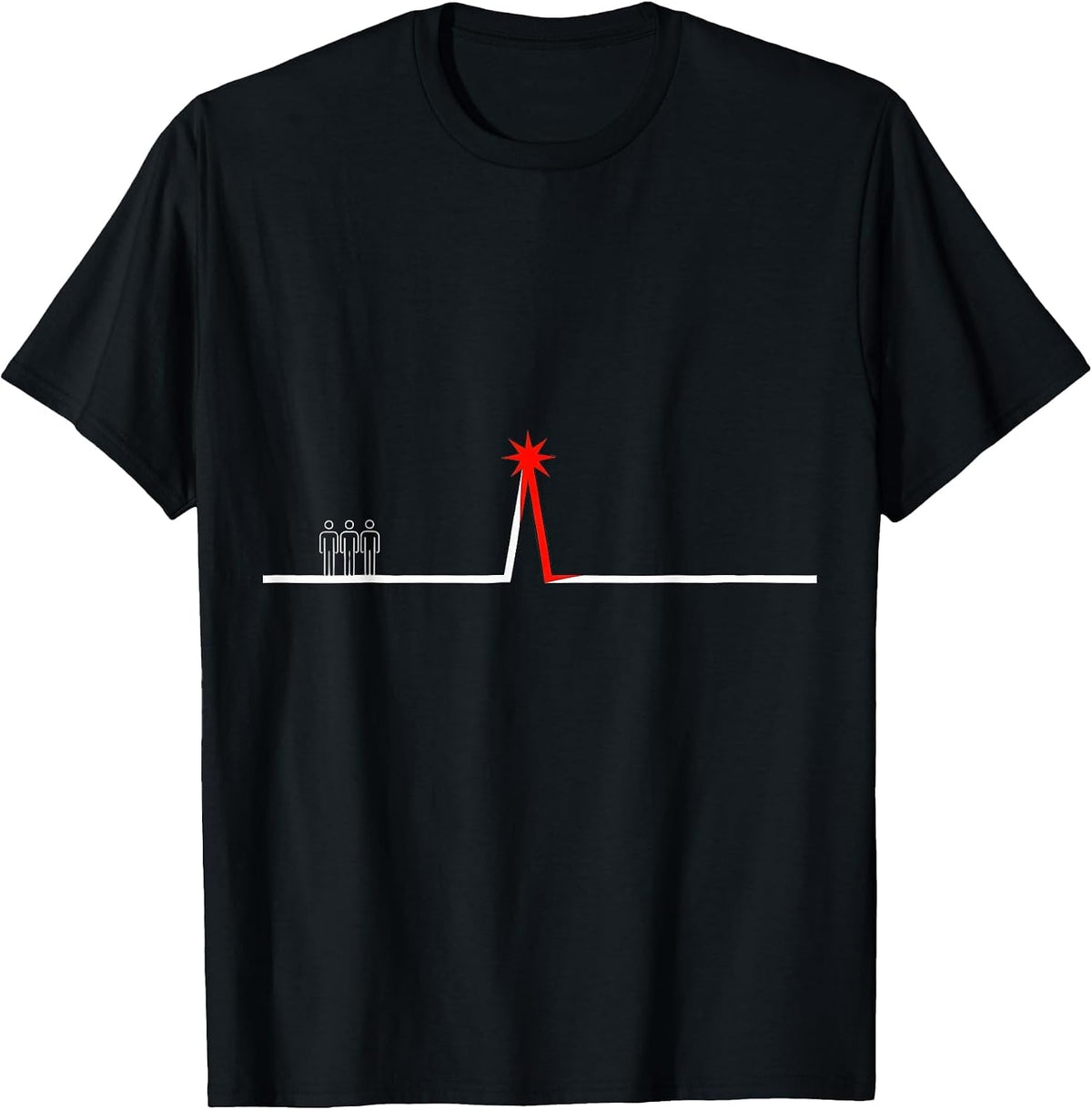 Men's Starburst Line Nurse Crew New Year Eve Party T-Shirt - Black