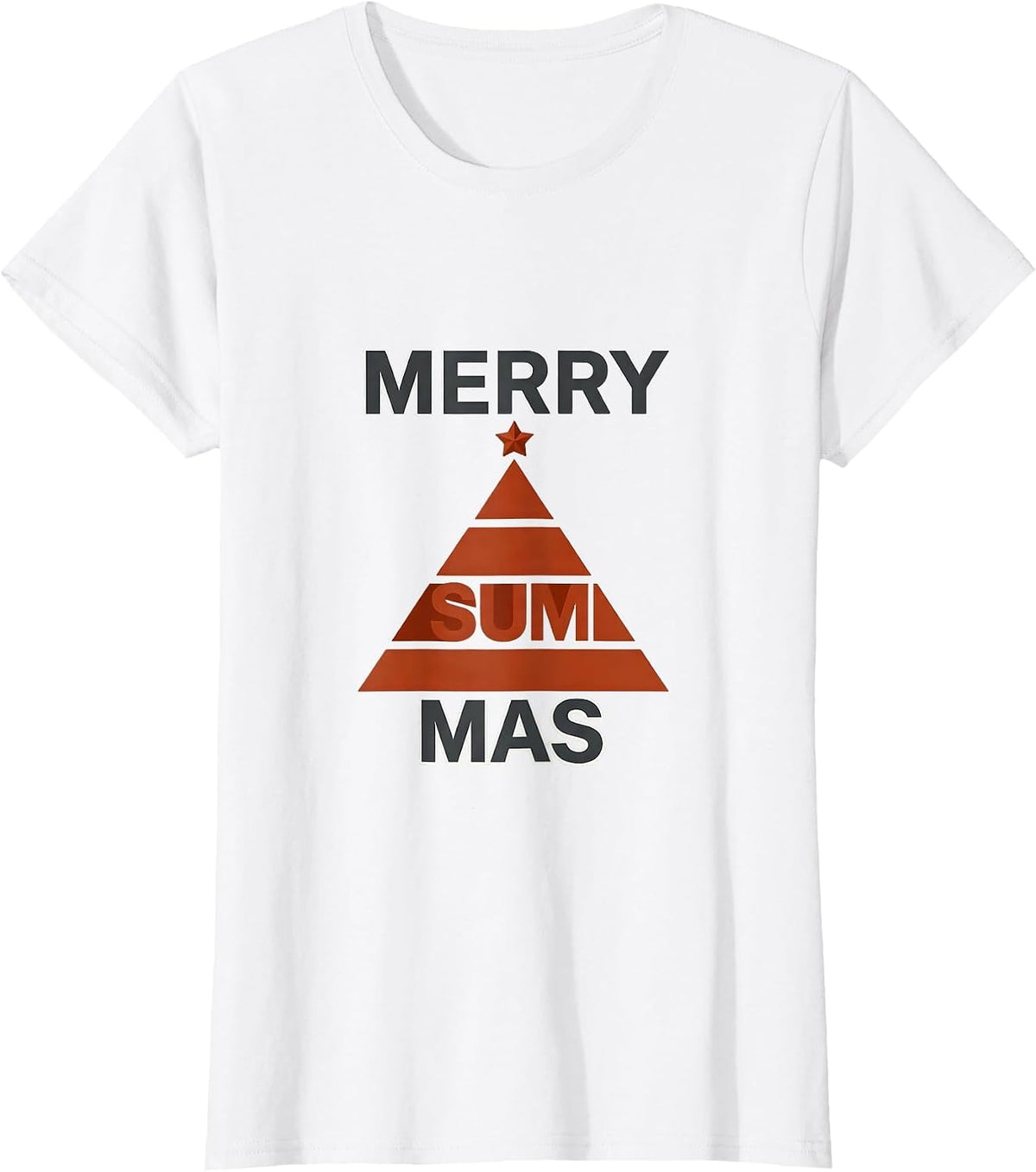 Merry Sum-mas Minimalist Math Teacher Christmas Humor T-Shirt - White