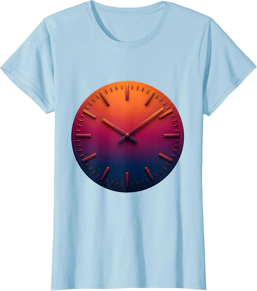 Women's Thirteen Tick Clock Math Teacher Sarcastic Humor T-Shirt - Baby Blue