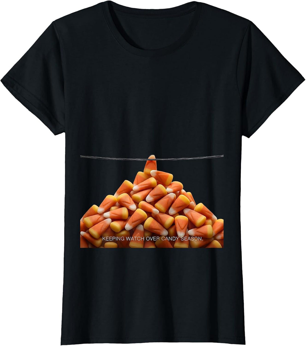 Women's Keeping Watch Over Candy Season Funny Dental Hygienist T-Shirt - Black