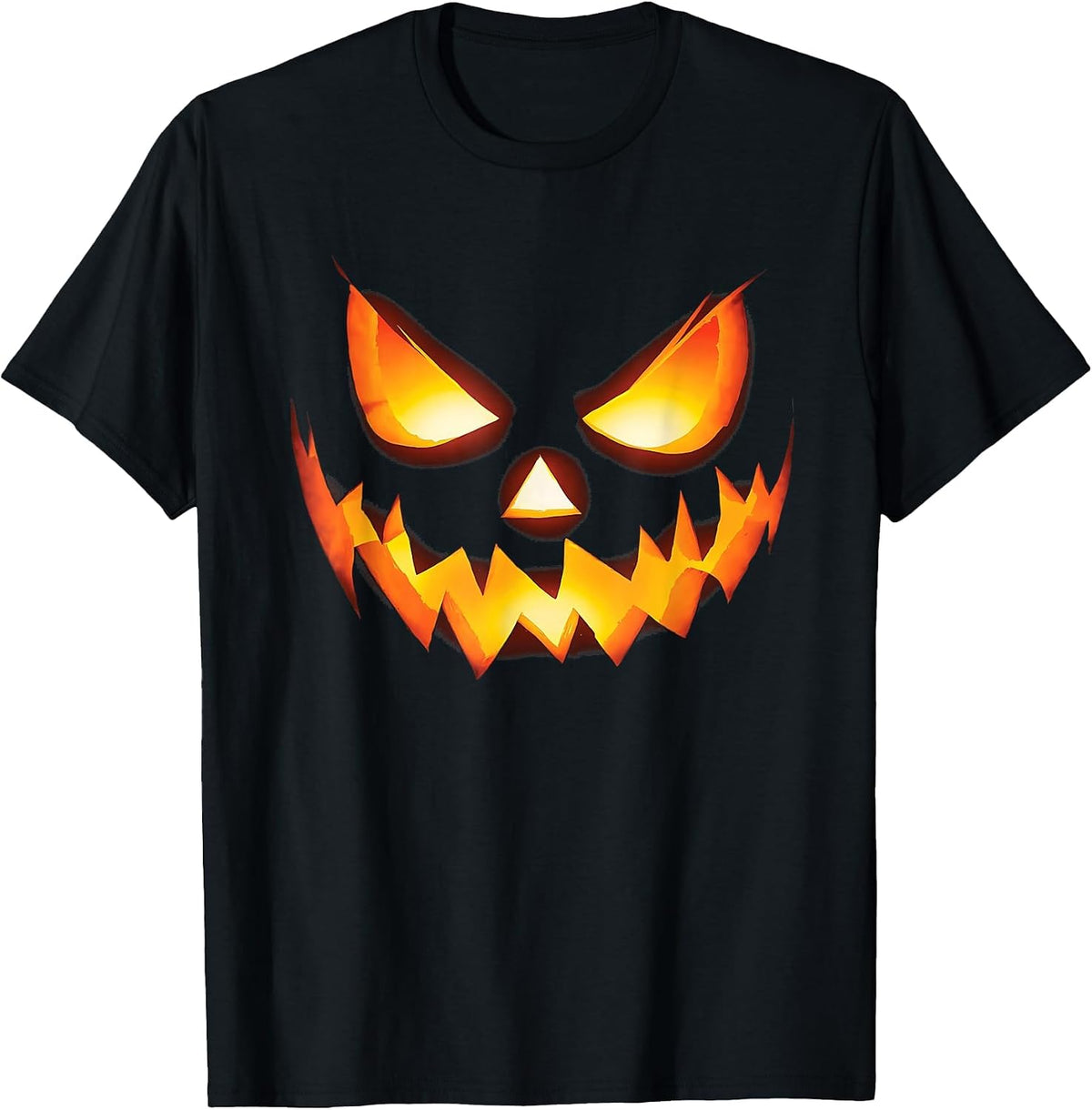Jack O Lantern Scary Carved Pumpkin Face Halloween Costume T-Shirt - Black