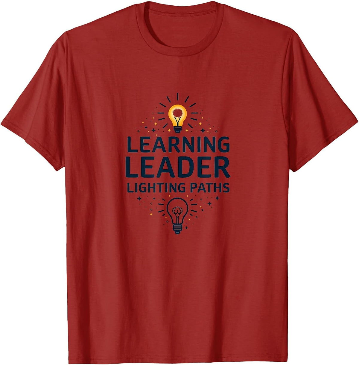 Learning Leader Lighting Paths Teacher Design T-Shirt - Cranberry Red