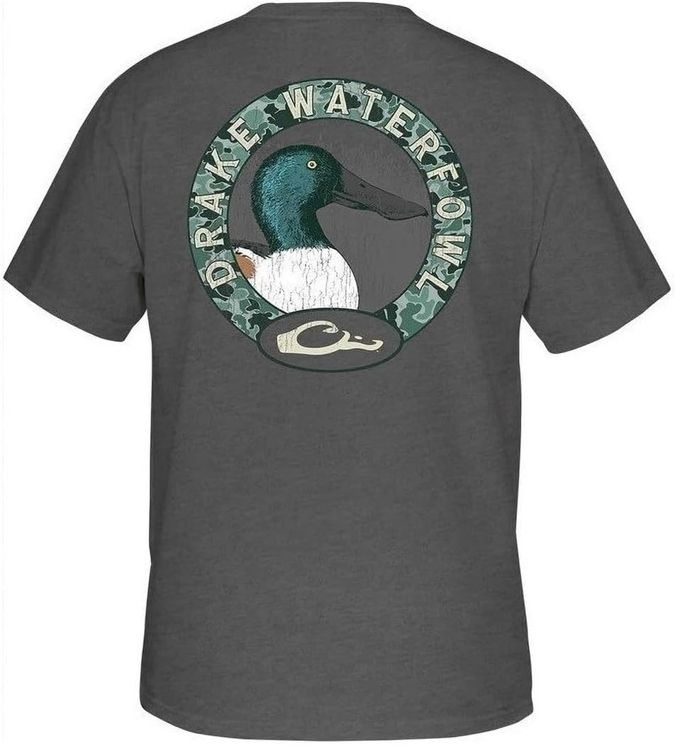 Drake Waterfowl Men's Mallard Circle Short Sleeve T-Shirt - Graphite Heather