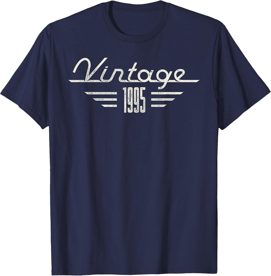 Vintage 1995 Birthday Minimalist Year of Birth 1995 Graphic T-Shirt - Navy Blue