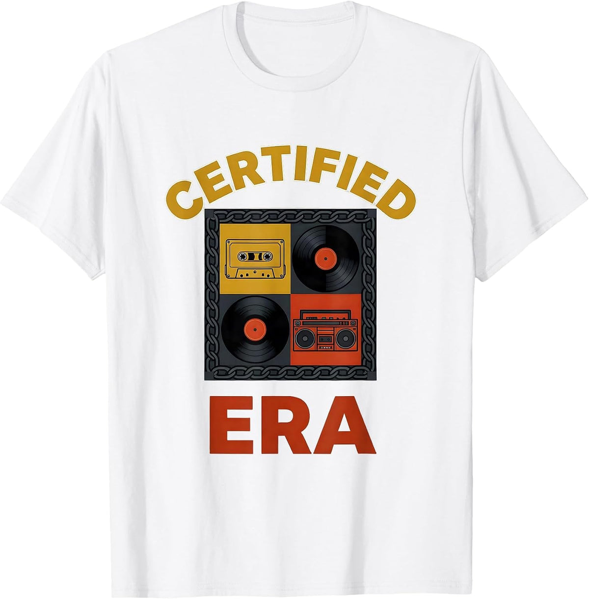 Certified Era Retro 90s Hip-Hop Rap Music Nostalgia T-Shirt - White
