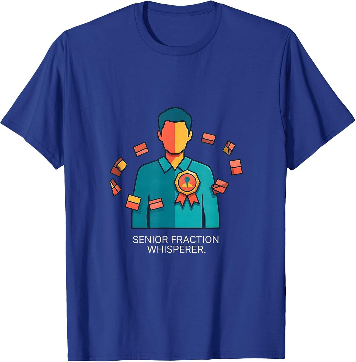 Men's Senior Fraction Whisperer Funny Math Teacher Gift Humor T-Shirt - Royal Blue