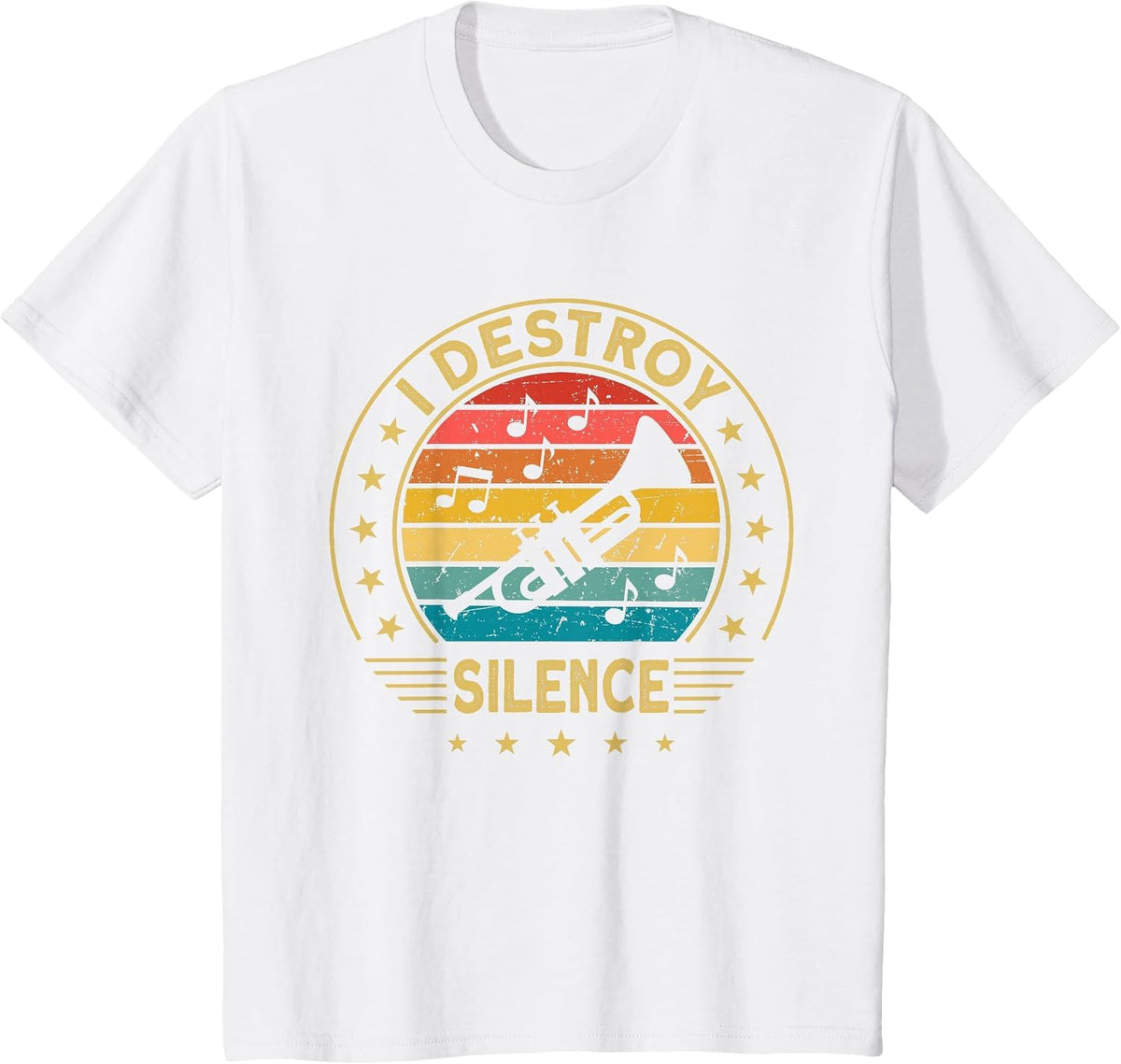Trumpeter Trumpet Musician I Destroy Silence T-Shirt - White