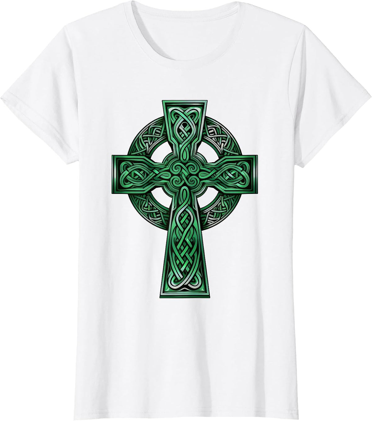 Irish Celtic Cross Knot Christian Holy Trinity Scottish Celt T-Shirt - White