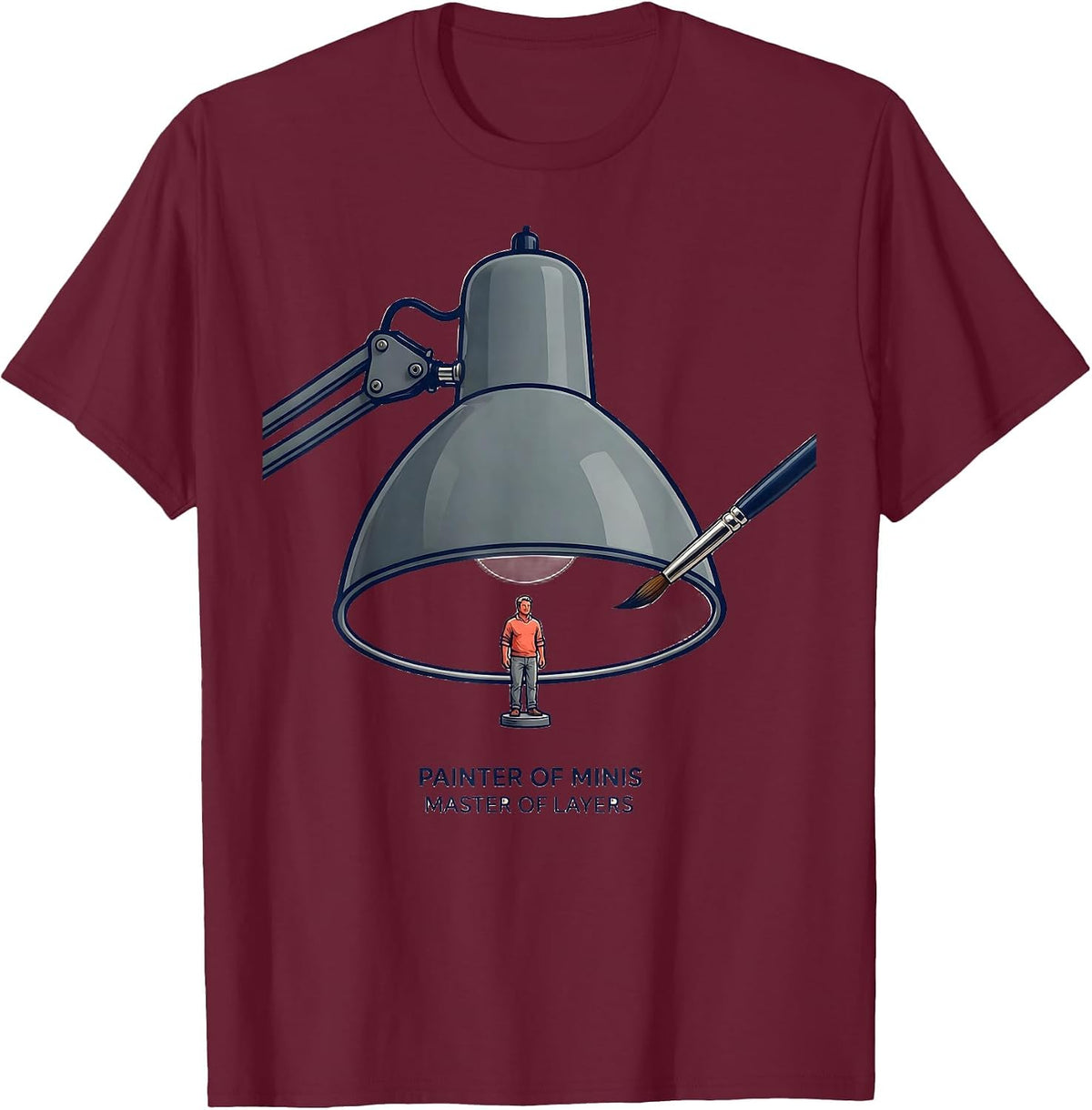 Men's Painter Of Minis, Master Of Layers Funny Miniature Painter T-Shirt - Burgundy