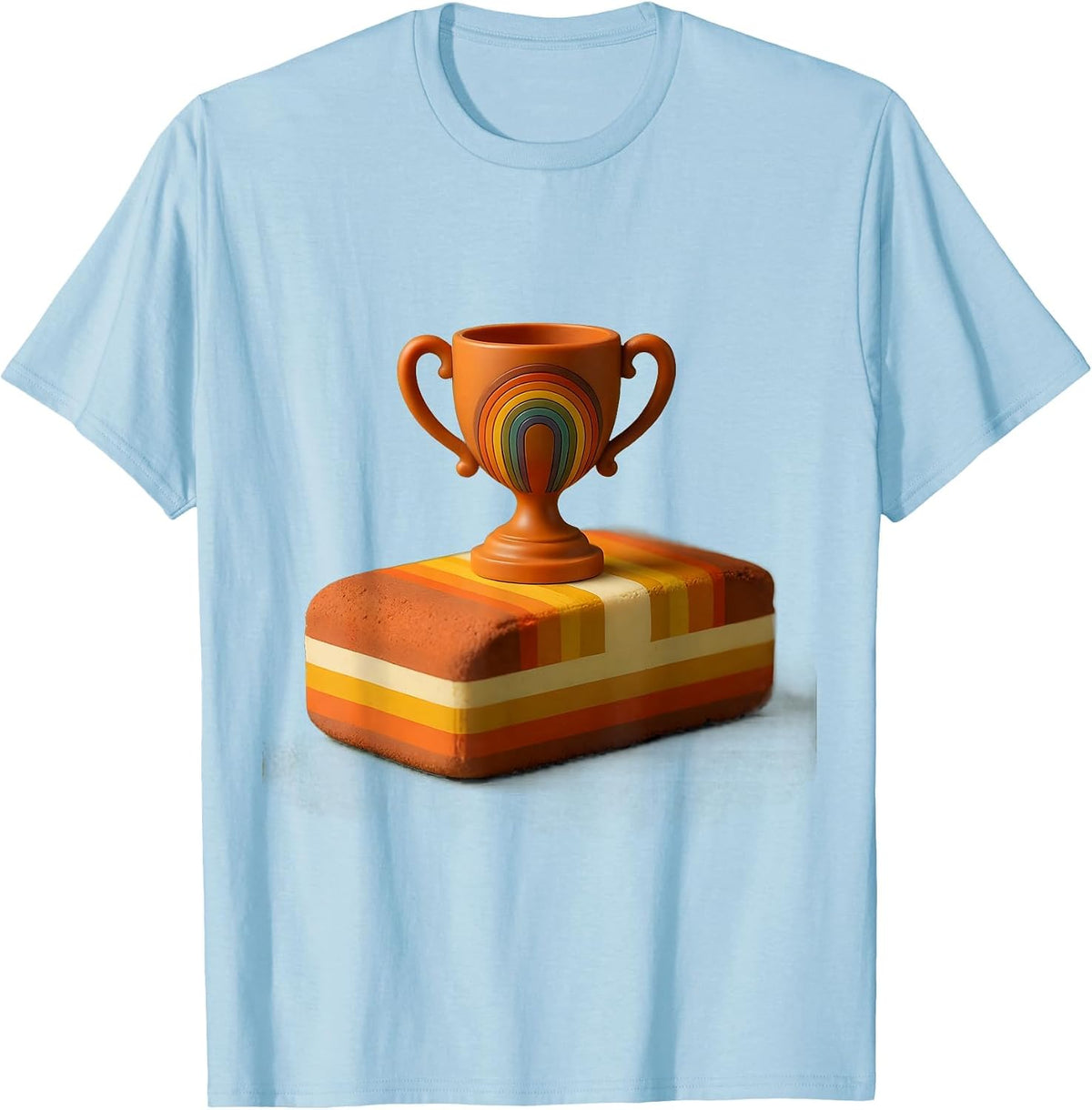 Fri-Yay Teacher Trophy Eraser Graphic T-Shirt - Baby Blue