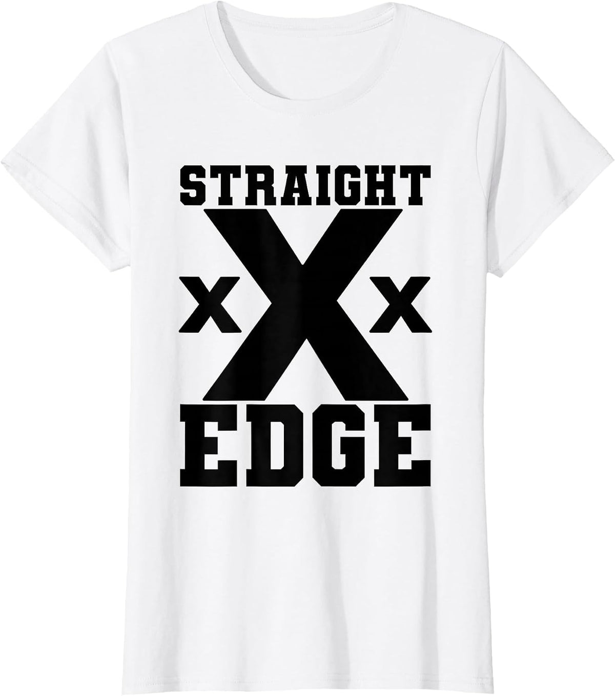 Straight Edge XXX Hardcore Punk Rock HC Vegan sXe Design T-Shirt - White