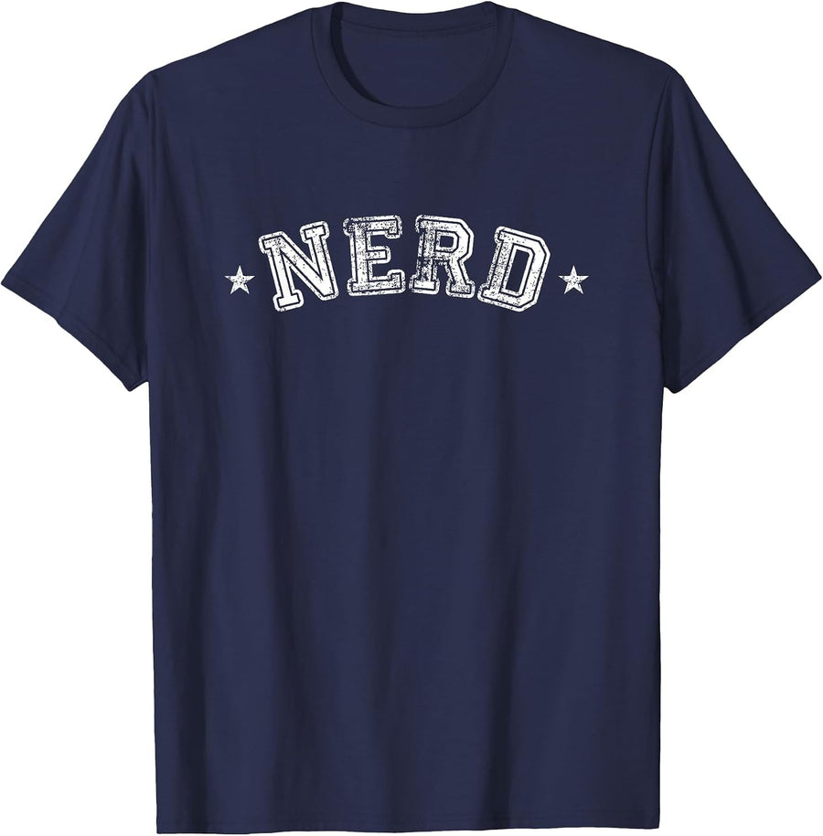 Nerd Distressed | Funny IT Geek Geeky for Men Women Nerd T-Shirt - Navy Blue