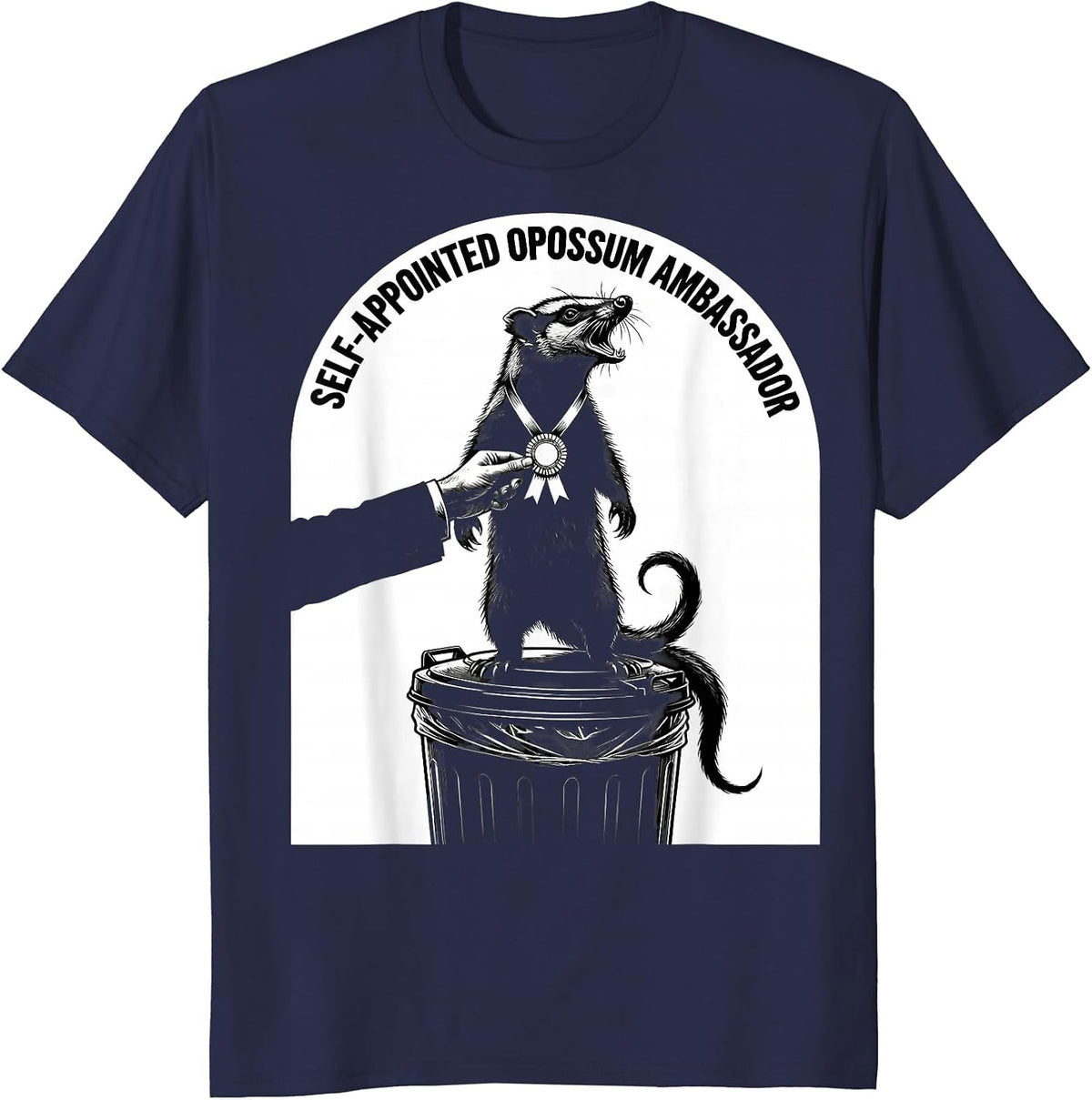 Men's Self-Appointed Opossum Ambassador Funny Possum Lover Meme T-Shirt - Navy Blue