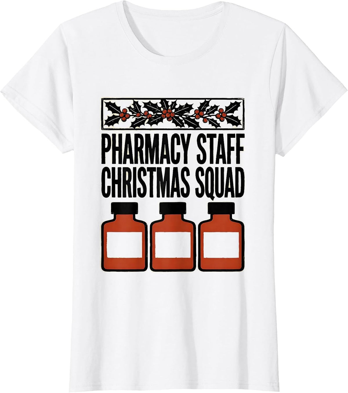Pharmacy Staff Christmas Squad Funny Pharmacy Tech Matching T-Shirt - White