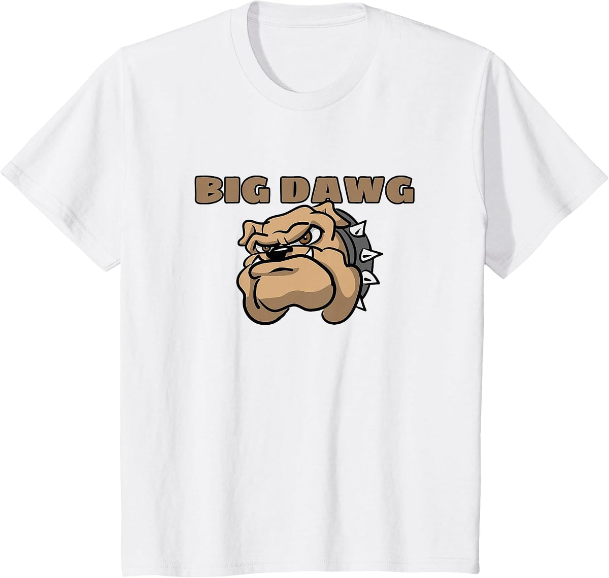 Mens Big DAWG T Shirt, Featuring Cartoon Bulldog T-Shirt - White