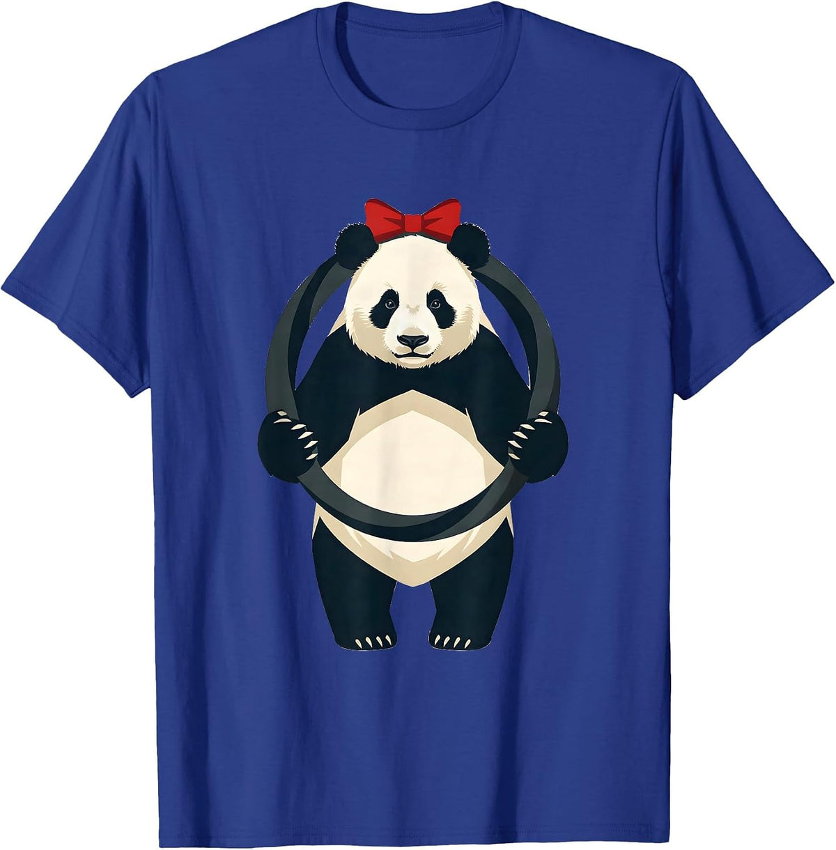 Giant Panda Wreath Flat Vector Animal Lover Gift T-Shirt - Royal Blue