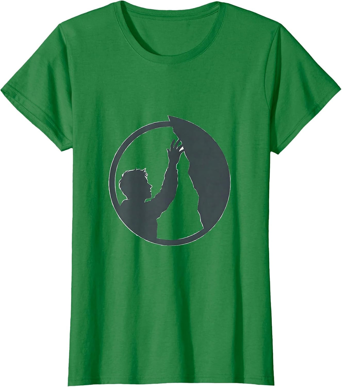Rock Climber Reaching the Peak Graphic Tee T-Shirt - Kelly Green