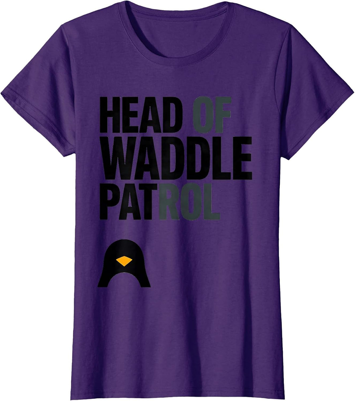 Women's Head Of Waddle Patrol Funny Penguin Animal Lover Costume T-Shirt - Purple