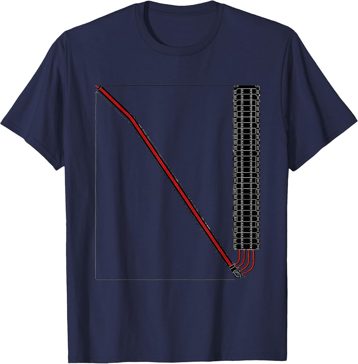 Men's Electrician Trade Pride Humor Graphic Circuit Breaker Panel T-Shirt - Navy Blue
