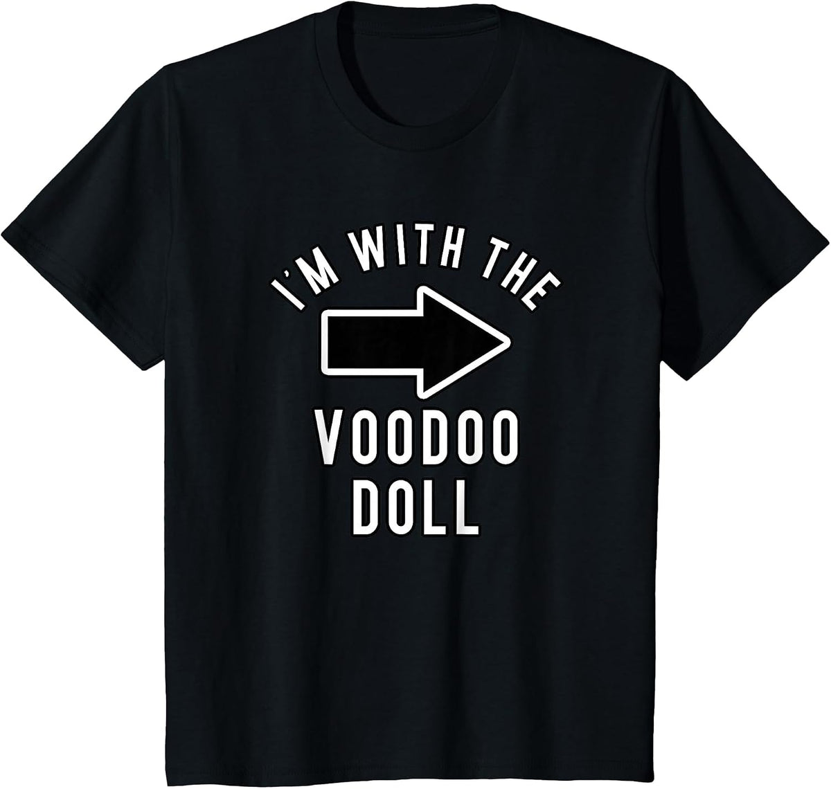 Couples Halloween Costume Shirts I'm with The Voodoo Doll T-Shirt - Black