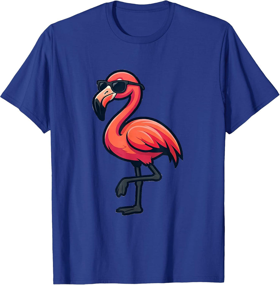 Flamingo Mascot Cool Novelty Bird Lover Gift T-Shirt, Men, Royal Blue, XX-Large - As Pictured