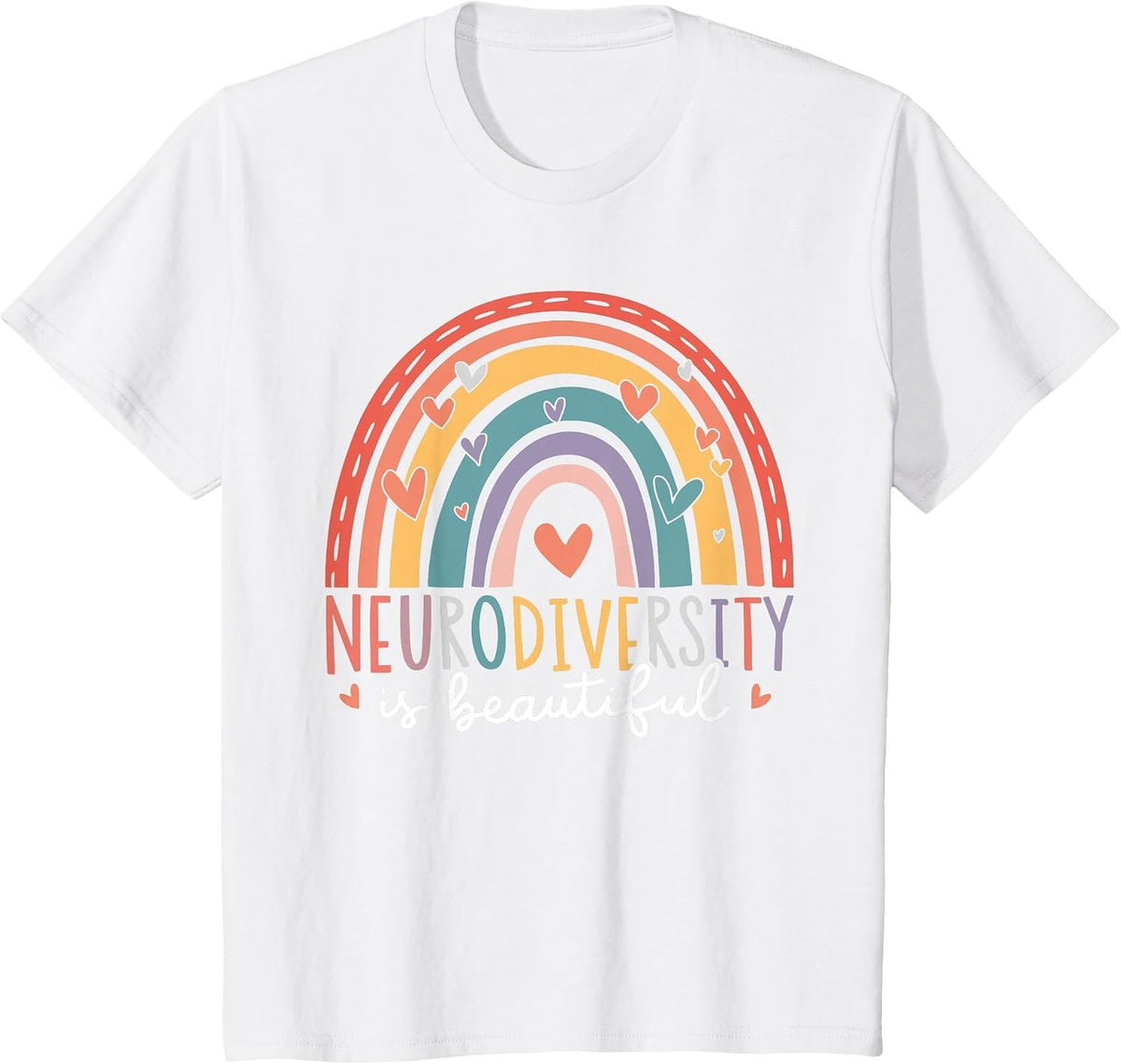 Neurodiversity is Beautiful SPED ADHD Autism Awareness Month T-Shirt - White