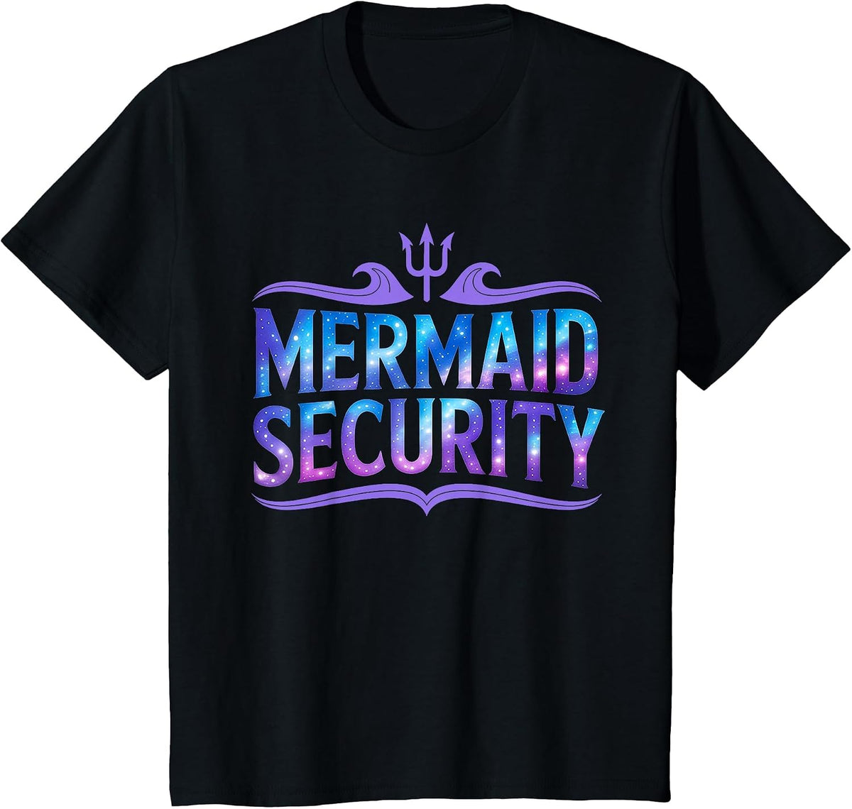 Mermaid Security Funny Dad Father Daughter Birthday Party T-Shirt - Black