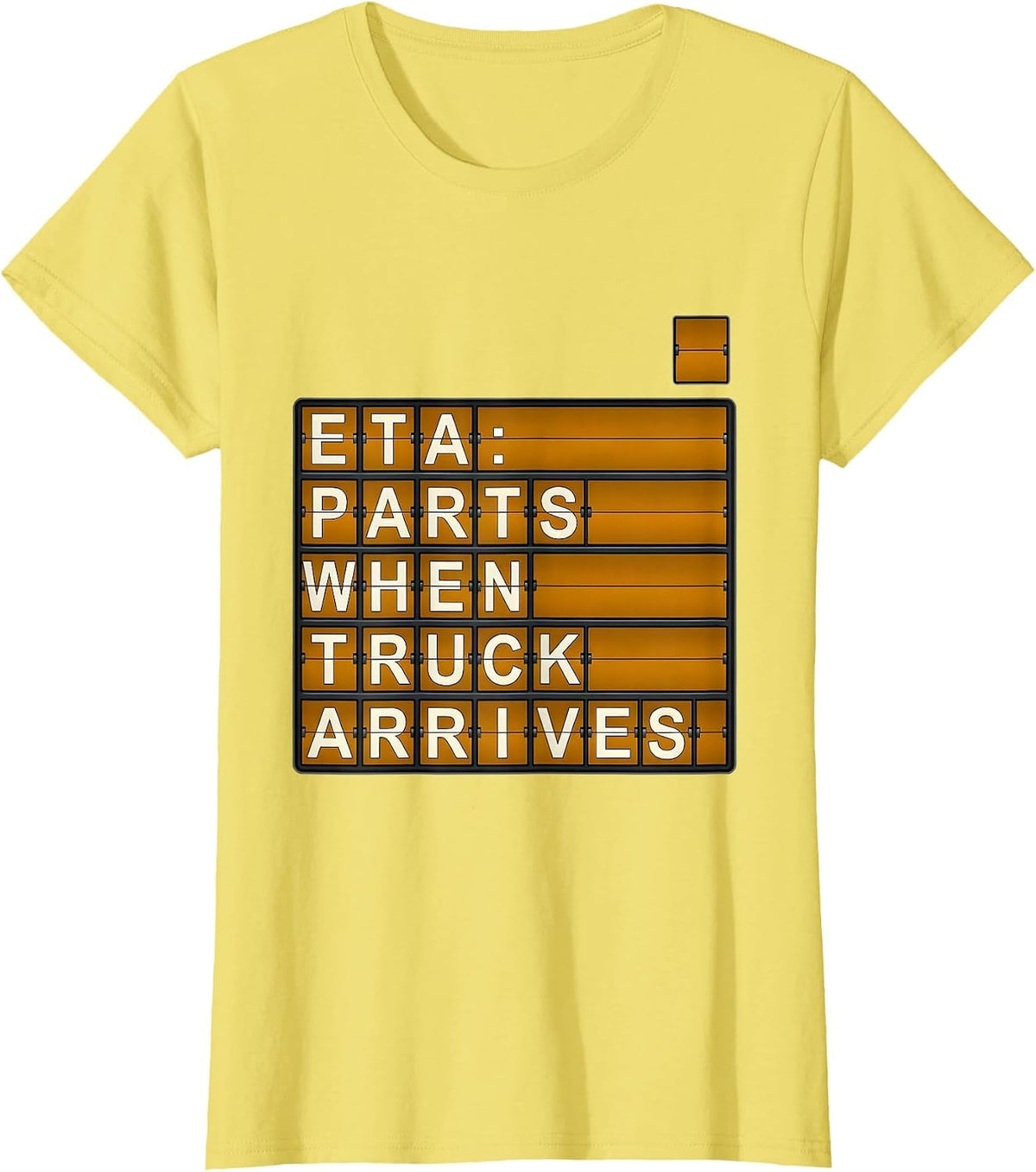 Women's ETA PARTS WHEN TRUCK ARRIVES Mechanic Skeleton Auto Repair T-Shirt - Lemon Yellow