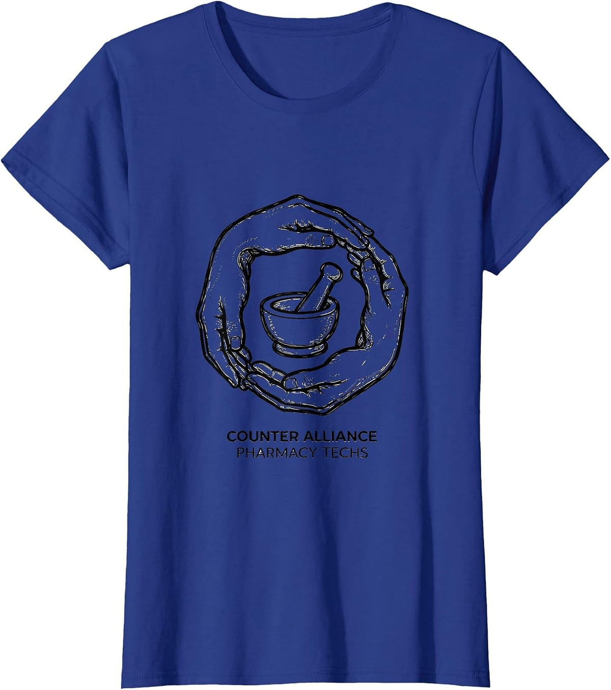 Women's Counter Alliance Pharmacy Techs Funny Pharmacy Technician T-Shirt - Royal Blue