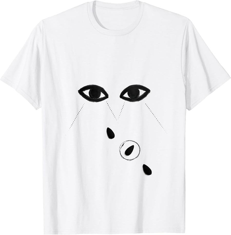 Men's Focused Gaze Minimalist Rock Climbing Bouldering Humor T-Shirt - White