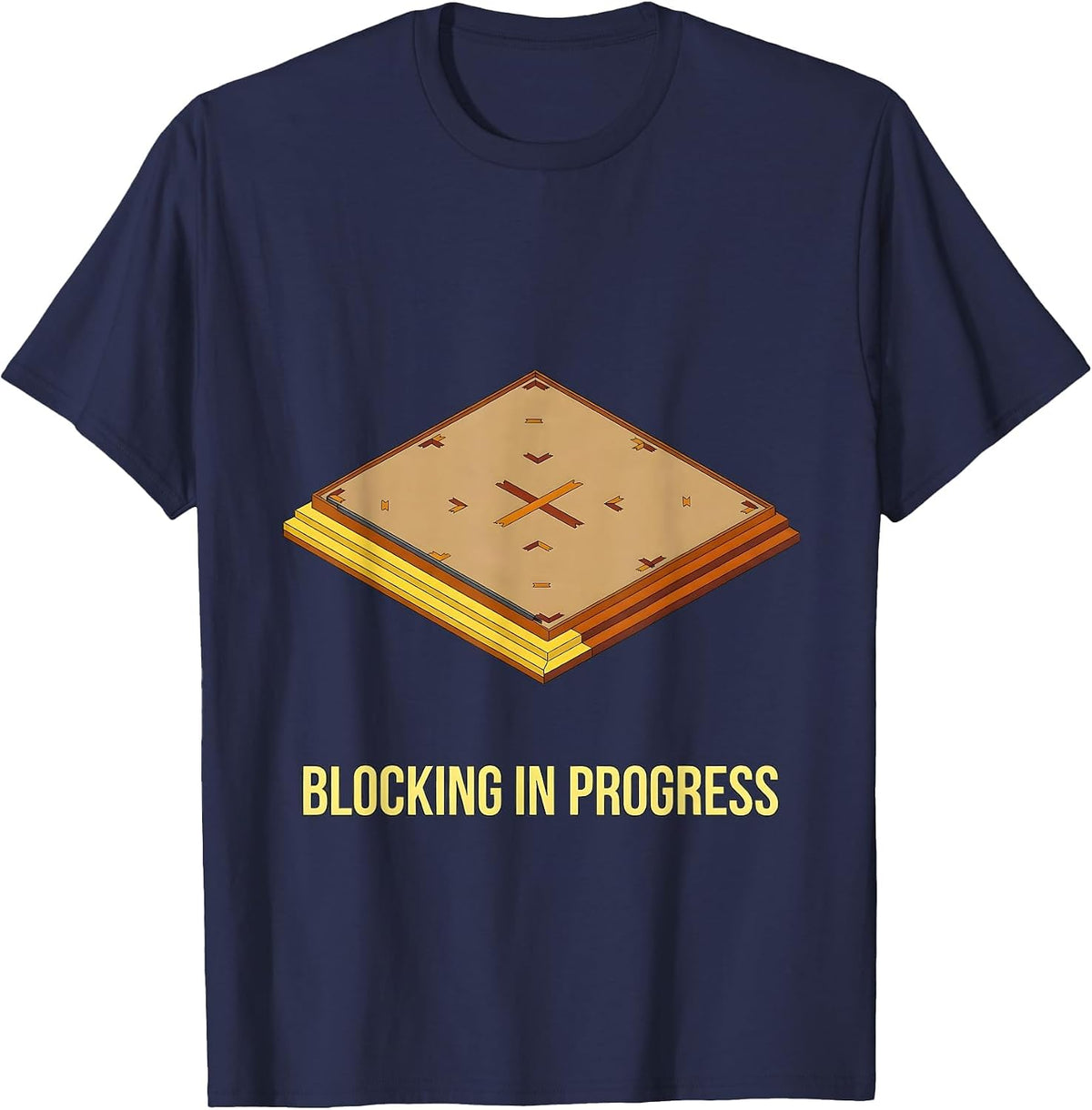 Blocking In Progress Isometric Stage Plan Theatre Kid Humor T-Shirt - Navy Blue