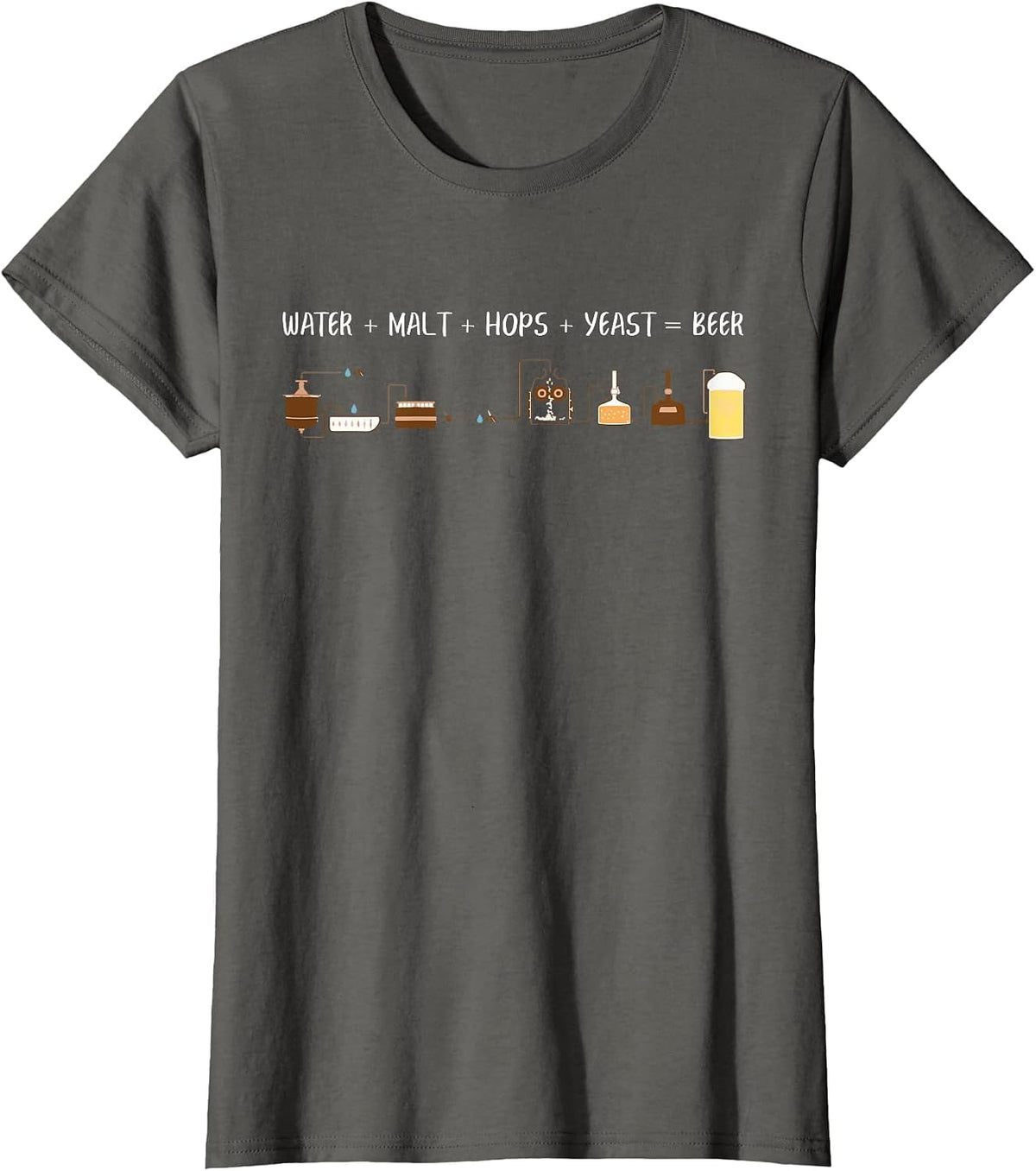 Craft Beer Making Cycle Diagram for Homebrew Funny T-Shirt - Asphalt Grey