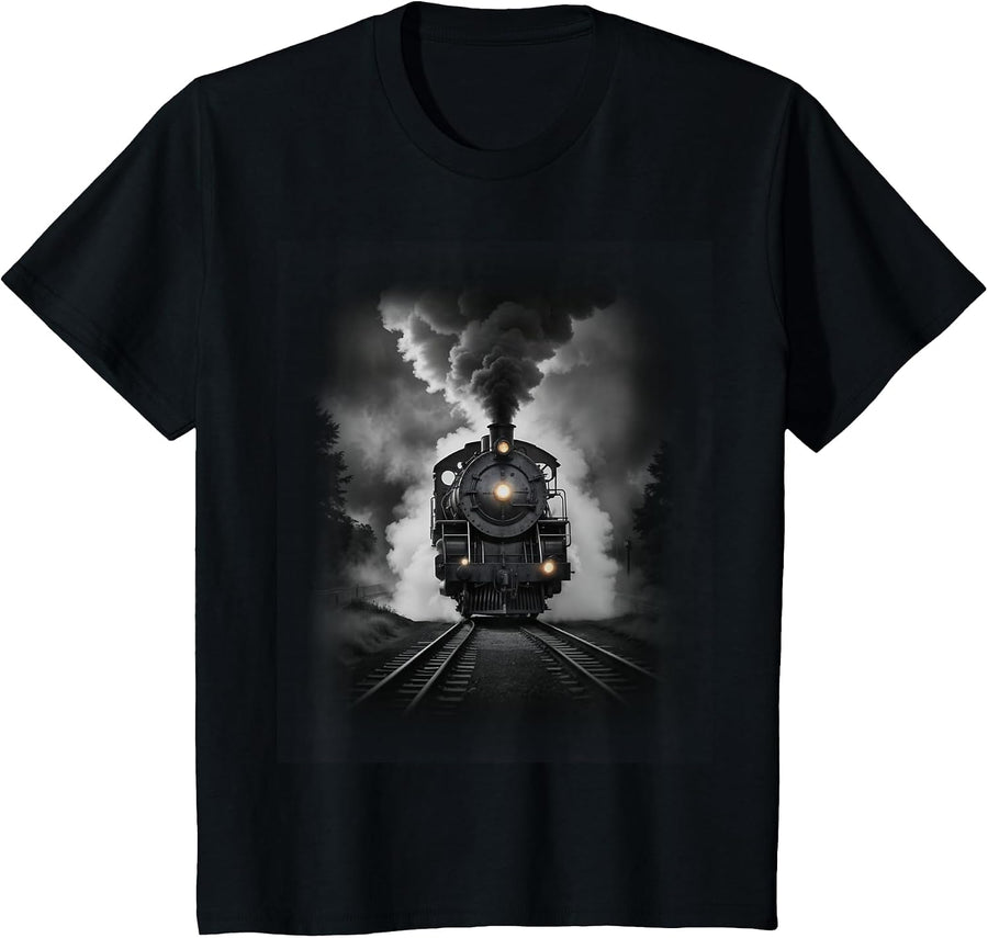 Steam Locomotive Train 4014 Vintage Railway Big Boy Engine T-Shirt - Black