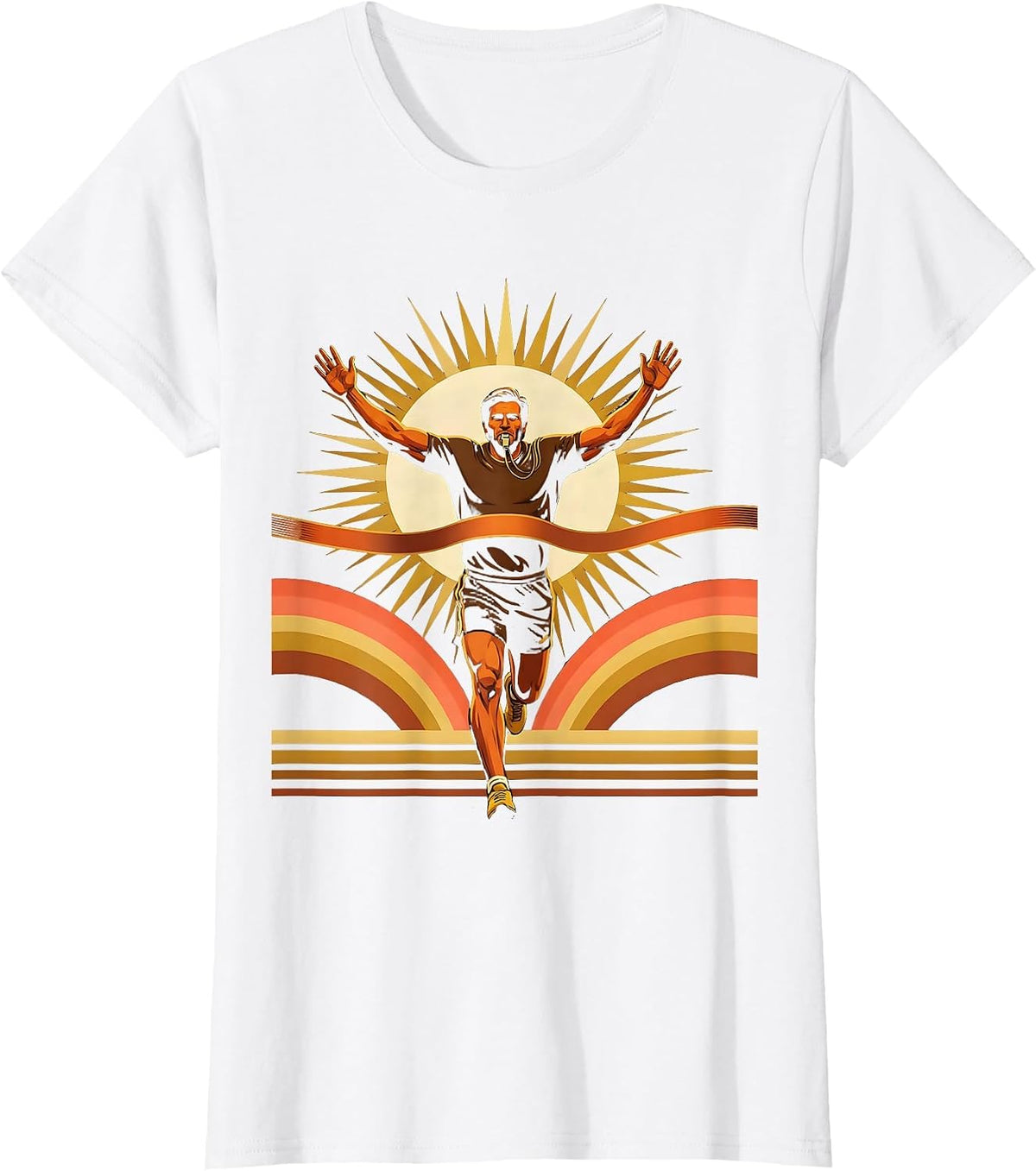 PE Teacher Whistle Finish Line Graphic T-Shirt - White