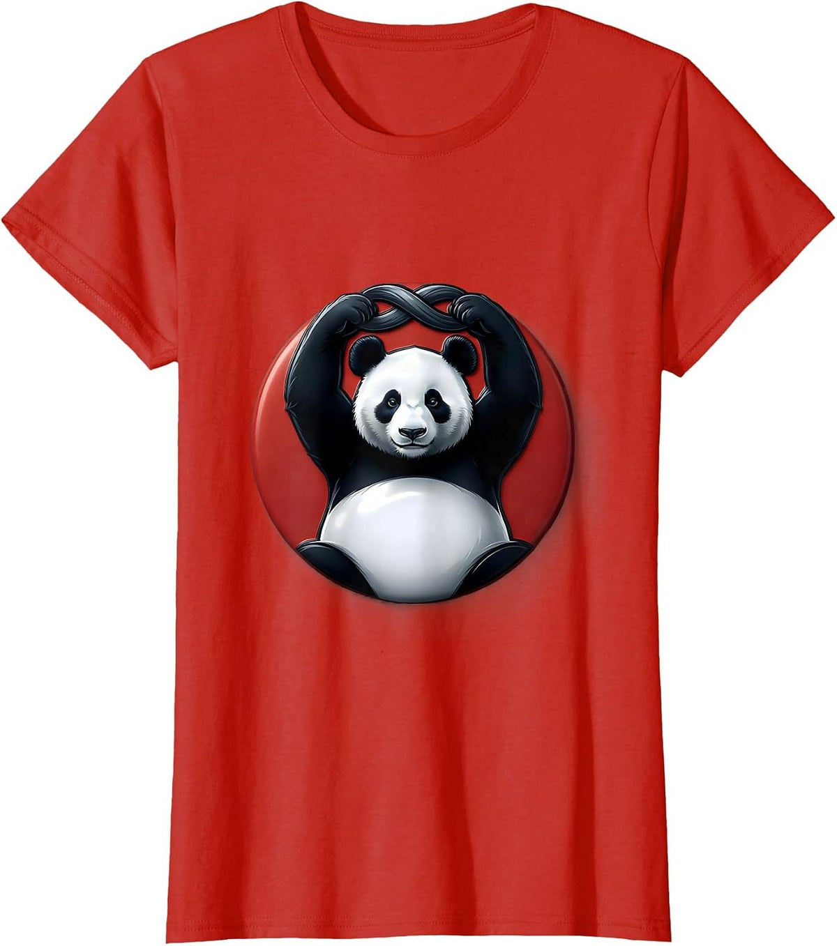 Sealed Panda Badge Cute Animal Lover Gift T-Shirt - Red
