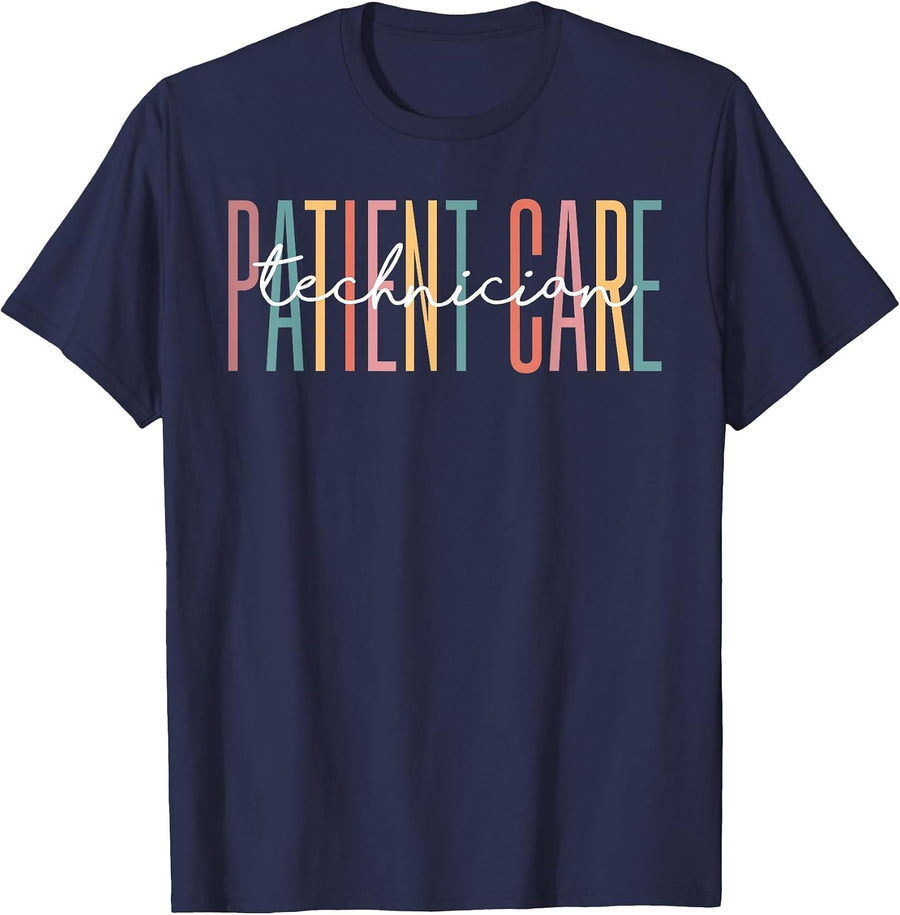 Patient Care Technician Best Patient Care Tech PCT T-Shirt - Navy Blue