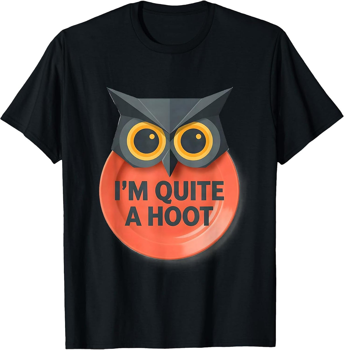 Men's I'm Quite A Hoot Funny Owl Lover Bird Humor Vintage Style T-Shirt - Black